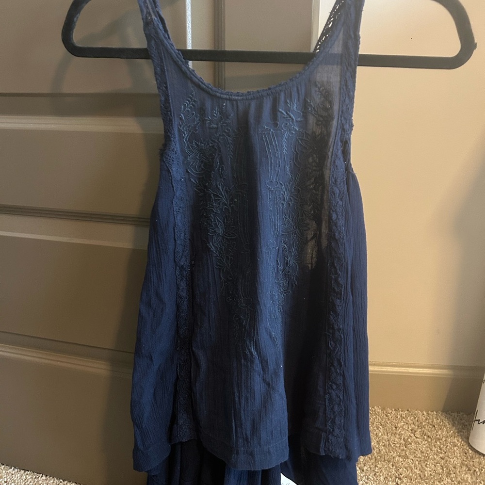Free People Deep Blue Lace Tank